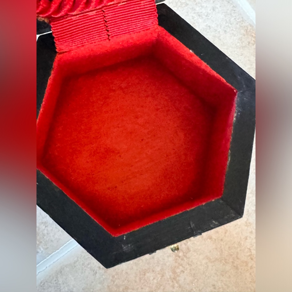 Inlay Marquetry Vintage Hexagonal Trinket Box✨ - Picture 11 of 12